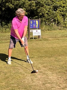 Ian Rosser on the tee at Newton Green