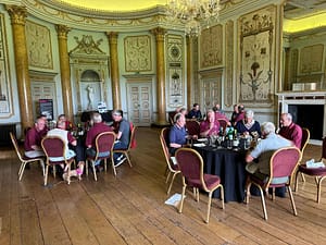 Post golf meal in the Music Room at Stowe House