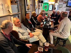 Fitz golfers in the Felsto Arms at the end of Day 1