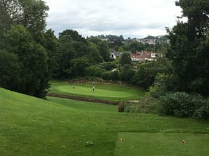 The signature 7th hole at Henbury GC