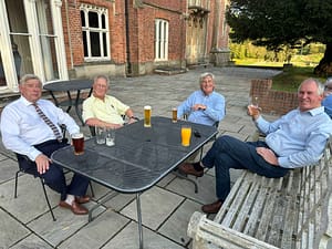 Pre Dinner drinks on the terrace at Rolls of Monmouth