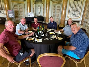 Post golf meal in the Music Room at Stowe House