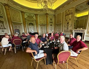 Post golf meal in the Music Room at Stowe House